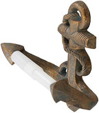 Top Brass Decorative Boat Anchor Toilet Paper Holder - Rustic Rope Wrapped Nautical Decor - Bronze/Verdigris Finish