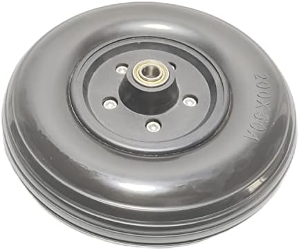 Wheelchair Caster Wheel with 7/16" Bearings & Urethane Tire(8"*2"), (200 * 50),Bariatric Heavy Duty Wheelchair Universal Caster, Front Wheel Replacement Parts,8" x 2" Solid Urethane tire(1EA,Black)
