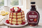 Green Jay Gourmet Raspberry Syrup - 3 Ingredient Premium Breakfast Syrup with Fresh Raspberries, Cane Sugar & Lemon Juice - All-Natural, Non-GMO Pancake Syrup, Waffle Syrup & Dessert Syrup - 2 x 8 Oz