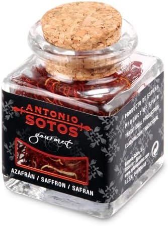 Antonio Sotos | Gourmet Saffron on Blister Jar | Azafrán en Hebras | 0.030oz (1 grs) | Pack of 1