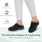Orthofeet Women's Orthopedic Charlotte Adjustable Faux Fur Lined Slipper