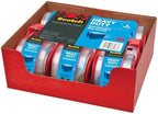 Scotch Heavy Duty Shipping Packaging Tape, Clear, Split-Resistant, 1.88 in x 27.7 yd per Roll (1000 inch), 6 Rolls, 6 Dispensers (6000 inches Total) – Box Tape