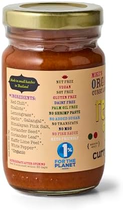 Organic Red Thai Curry Paste Made in Thailand, Authentic & Premium | 1 x 4.23 Ounce Jar