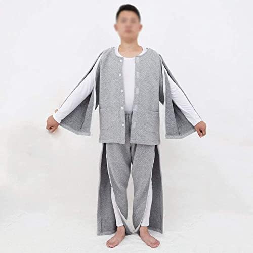 Zipper Patient Pants Patient Care Clothes, Paralysis Clothing, Incontinence Trousers Catheter Trousers, Easy to Wear and Take Off, Paralysis Long Time Bedridden Wheelchair(Size:L)
