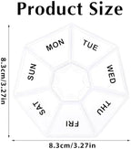 Sibba 7 Day Pill Organizer, 2 Pcs Medicine Pill Box, Daily Pill Holder, Portable Travel Pill Container Holder for Pocket or Purse, Medicine Planner for Vitamins Fish Oil, Supplements(Clear)