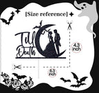 Till Death Cake Topper, Till Death Do Us Part, Till Death My Love, Halloween Wedding/Anniversary Party Decorations Supplies, Black Glitter