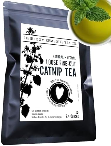 Catmint Tea 2.4 oz Loose Leaf Catnip - Dried Nepeta cataria Fine Cut Leaves and Buds