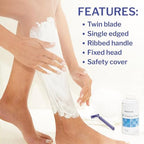 McKesson Disposable Razors [50 Count] – Twin Blade Bulk Shaving Razors for Men & Women, Stainless Steel, Blue, Single-Use for Medical Clinics, Tattoo, Travel, Camping & Salon Care