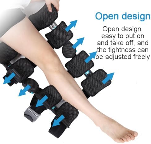 PopieL Adults Hinged Rom Knee Braces, Knee Support Brace for Left Right Leg, Adjustable Orthopedic Rehab Knee Joint Fixation Braces for Meniscus Tear and Fracture, One Size