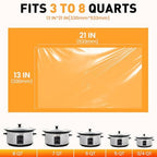 30 Pack Slow Cooker Liners, Large Size 13"x 21" Cooking Bags Disposable Pot Liners, Plastic Slow Cooker Bags Fits 3-8 Quarts, BPA Free, Suitable for Oval & Round Pot