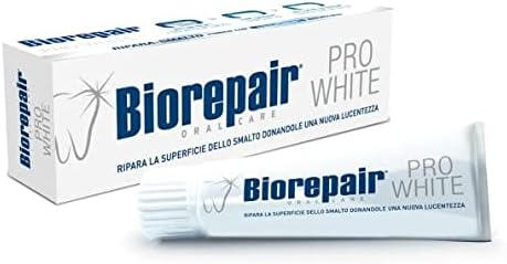 Biorepair: "Pro White" Whitening Toothpaste with microRepair - 2.5 Fluid Ounce (75ml) Tubes (Pack of 4) [ Italian Import ]
