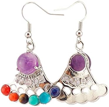 7 Colors Stone Chakra Drop Earrings Gift