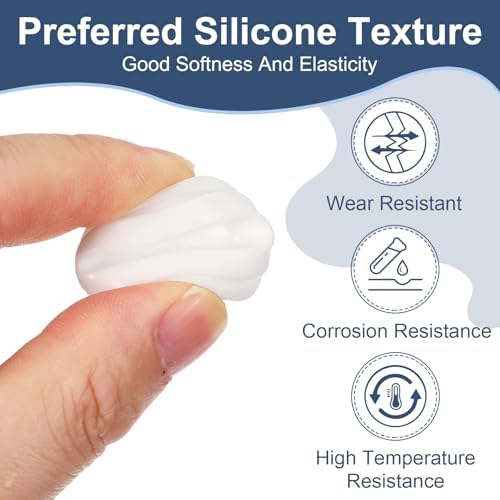 Rubber Plugs, Silicone Hole Plugs, T Type Rubber Stoppers, Waterproof Snap Locking End Caps - Fitting for (25-27 mm Round Holes/Kitchen/Furniture) 25 mm & 12 Pack & White