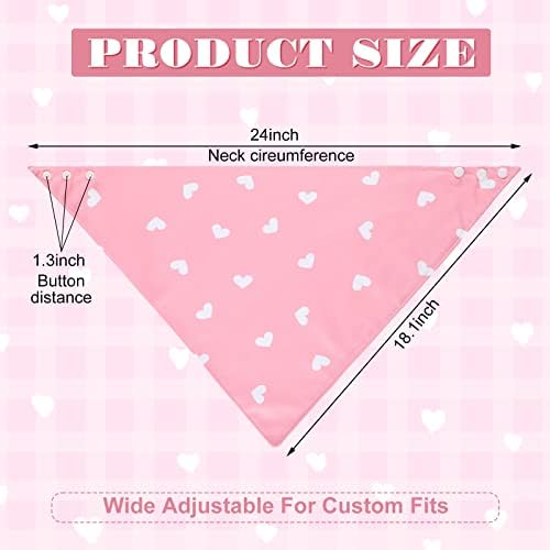 Janmercy 5 Pack Adult Drool Bandana Bibs Extra Large Soft Adjustable Absorbent Drool Bibs for Women Special Needs Unisex Men Valentine's Day