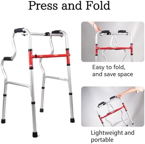 Standard Folding Walker – Lightweight, Sturdy Aluminum Walker for Seniors & Adults, Up to 220 lbs Capacity