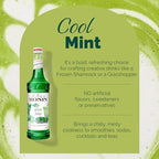Monin - Green Mint Syrup, Bold Peppermint Coolness, Natural Flavors, Great for Smoothies, Sodas, Cocktails, and Teas, Non-GMO, Gluten-Free (750 ml)