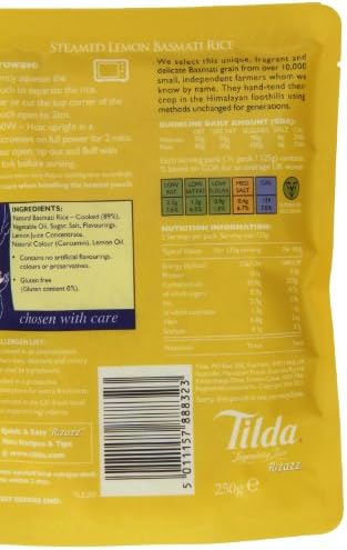 Tilda Steamed Basmati Lemon Rice 250 g (Pack of 6)