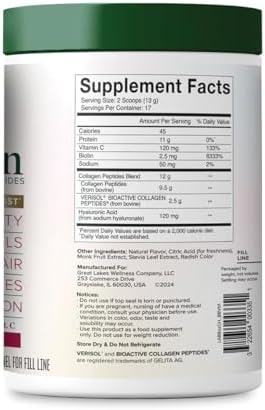 Great Lakes Wellness Beauty Boost Advanced Collagen Peptides Powder with Hyaluronic Acid, Biotin, Vitamin C - Skin Elasticity and Hydration - Raspberry Lemonade Flavor - Non-GMO, Keto, Kosher - 8 oz