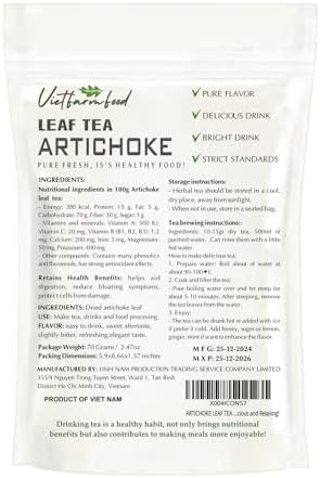 ARTICHOKE LEAF TEA 2.47 Oz (70g) VIETFARMFOOD:Natural pure dried herbs are used for making drinks and cooking ingredients. Drinking tea is a healthy habit that makes meals delicious and relaxing