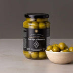 Triana Olivas by Don Gastronom. Whole Manzanilla Olives with Rosemary & Garlic. 350g (12.35oz).