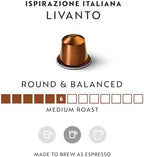 Nespresso Capsules Original Line, Livanto, Medium Roast Espresso Coffee, 50 Count Coffee Pods