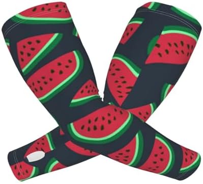 (Red watermelon) Cooling Arm Sleeves for Men Women, Sun Protection Gardening Sleeves for Driving, Cycling, Farm Work, and Sports