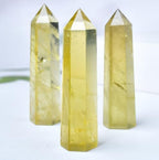 1PCS Citrine Healing Crystals Towers / 1.96-2.36" Natural Reiki Energy Wand Stone 6 Faceted Chakra Quartz Crystal Reiki Meditation Therapy Decoration Gifts