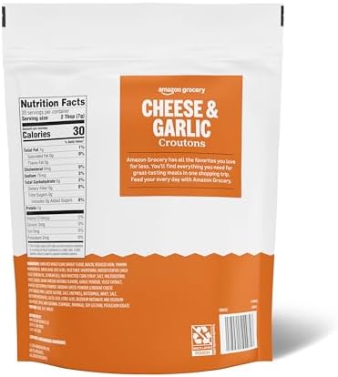 Amazon Grocery, Cheese & Garlic Croutons, 5 Oz