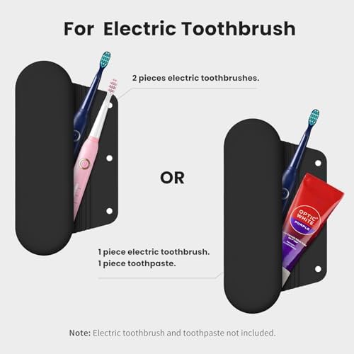 Silicone Electric Toothbrush Travel Case, Manual Toothbrush Travel Cover for Men and Women,Toothbrush Holder for Travel,Gym and More, Fits Most Manual and Electric Toothbrushes - Black