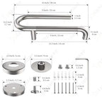 𝐔𝐩𝐠𝐫𝐚𝐝𝐞𝐝 Toilet Grab Bars 16 Inch - Toilet Paper Holder Grab Bar Stainless Steel Knurled Toilet Grab Bars for Seniors Bathtub Bathroom Rails for Elderly Safety Balance Support, Brushed Nickel