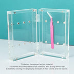 Acrylic Tweezers Holder, 155 x 98 x 49mm Magnetic Stand Display Organizer for 8 Tweezers Transparent Eyelash Extension Tweezers Stand for Salon and Home Use
