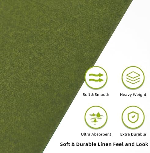 KAMMAK Matcha Green Napkins Disposable with Pocket Cloth Like Dinner Paper Napkins 100 Pack Folded Wedding Reception Napkin Bathroom Guest Hand Towels for Party Decoration (16.5 x 16.5 inch)