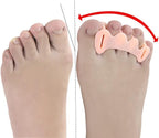 Comfort Plus Silica Gel Toe Spacers, 3-Hole Design for All Day Support, Foot Care Separator for Men and Women, White and Pink (Skin, L)