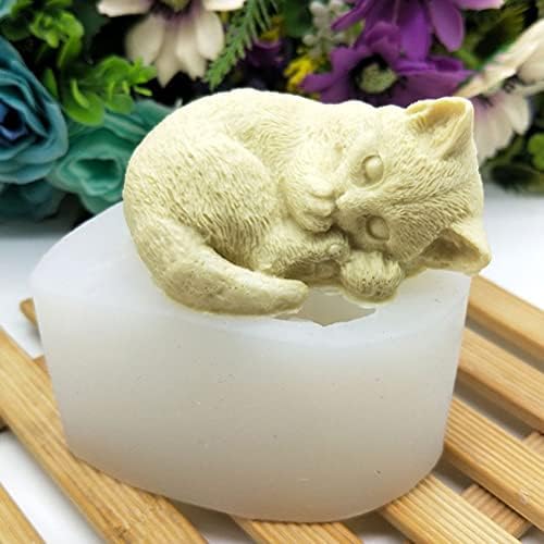 Candle 10 * 7 * 6 Silicone Cat Cute Cat Soap for Candles Mousse Cake 3D Cartoon Cat DIY Baking