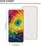 Rainbow Swirl Bath Towel Super Absorbent Soft Coral Velvet Bathroom Towel 27 x 55 Inch Microfiber Beach Towels for Bathroom, Gym, Spa and Hotel Towel