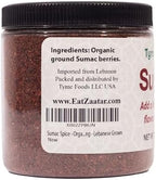 Sumac Spice - Organic and Extra Lemony Sumac Seasoning - 3.5 OZ Lebanese Grown