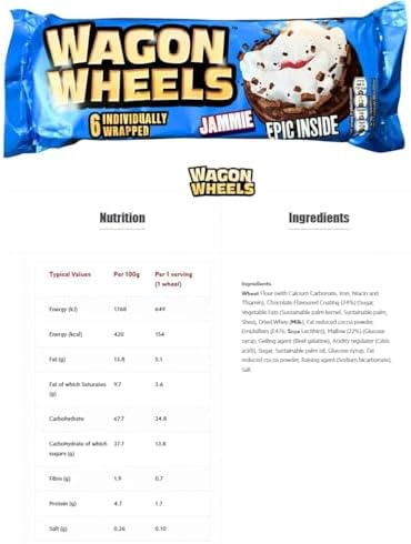 Burtons 6 Jammie Wagon Wheels - Pack of 6