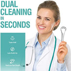 RONAVO Tongue Scraper for Adult with Thick Tongue Coating, Dual Scraping Head Design for Deep Clean, Stainless Steel Tongue Cleaner, Bad Breath Gone, Help Improve Oral Hygiene