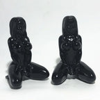 AtkitS Beautiful 1pcs Obsidian Female Naked Quartz Crystal Skull Carving gem Reiki Healing (Size : 10pcs)