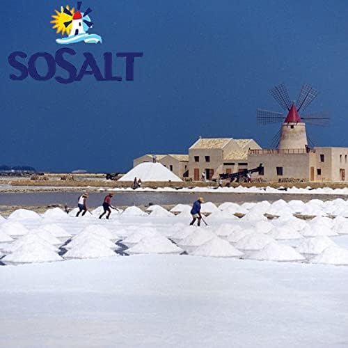 SOSALT DAL MARE DI TRAPANI Coarse Sea Salt, Sicilian, Bulk, Foodservice Bucket, Canning, Pickling, Cooking, Grilling, Asado, Parilla, Steak, Trapani, Mediterranean, Sicily, Italy, 27.56 Lbs (12.5 kg)