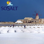 SOSALT DAL MARE DI TRAPANI Coarse Sea Salt, Sicilian, Bulk, Foodservice Bucket, Canning, Pickling, Cooking, Grilling, Asado, Parilla, Steak, Trapani, Mediterranean, Sicily, Italy, 27.56 Lbs (12.5 kg)