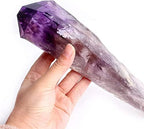JCAKES Amethyst Rough Stone 1PC Natural Large Raw Amethyst Magic Wand Scepter Crystal Column Point Purple Stones Mineral Specimen Home Decor Ornaments (Size : L)
