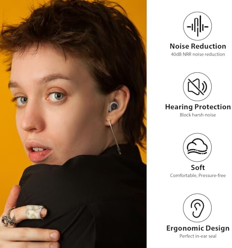 Concert Ear Plugs 2.0, Upgraded High Fidelity Noise Cancelling Ear Plugs, Hearing Protection for Concerts, Musicians, Live Events, Sports & DJs, 40dB NRR Noise Reduction Earplugs (2 Pack)