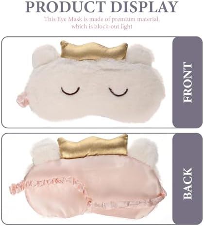 FRCOLOR 3pcs Plush Lightproof Eye Mask Set with Elastic Band, Breathable Cartoon Blindfolds for Travel, Nap, and Sleep, Supple Portable Eye Covers for Adults
