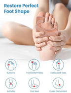 Bunion Corrector for Women & Men, Breathable Toe Straightener for the Thumb and Little Toe, Comfortable & Adjustable for Day/Night Use, Bunion Relief Splint(1 Pair)