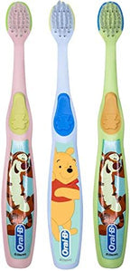 Oral-B Baby Manual Toothbrush, Pooh Characters, 0-3 Years Old, Extra Soft (Characters Vary) - Pack of 3