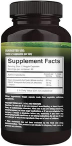 SUPREME HERBALS Organic Ashwagandha Capsules 500 mg with KSM-66® & L-Theanine, 120 Veggie Capsules – Non-GMO, Gluten-Free, Soy-Free – Withania Somnifera Herbal Supplement