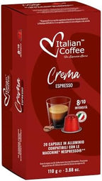 100 Italian Coffee for Espresso Lovers Aluminium Capsules compatible with Original Line Nespresso machines (1 Count (Pack of 100), Aluminum Crema)