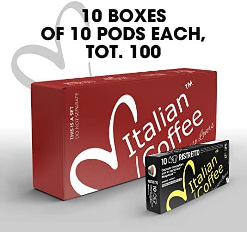 Italian Coffee for Espresso Lovers pods compatible with Nespresso Original machines, Italian Expresso capsules (100 Ristretto regular pods, 100 Count (Pack of 1))