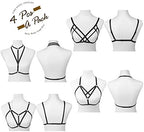 FIBO STEEL 4 Pcs Womens Strappy Cage Bra Sexy Bra Harness for Women